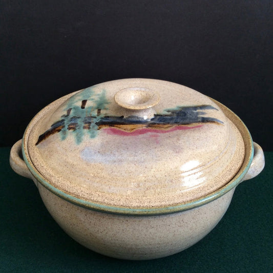 Small Covered Casserole, Adirondack Scene