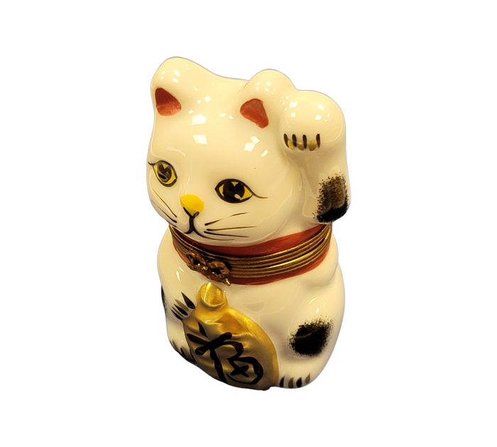 Charming China Cat Figurine Porcelain Limoges cat travel world French Trinket Box