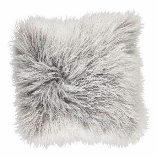 Snow Tibetan Sheepskin Pillow