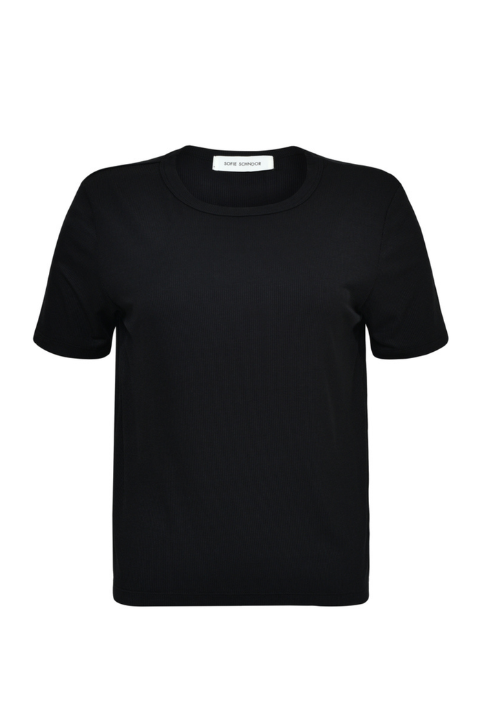 Sofie Schnoor SNOS414 Nataliasw T‑shirt – Black front view soft viscose blend tee Shop Sofie Schnoor at Dotique