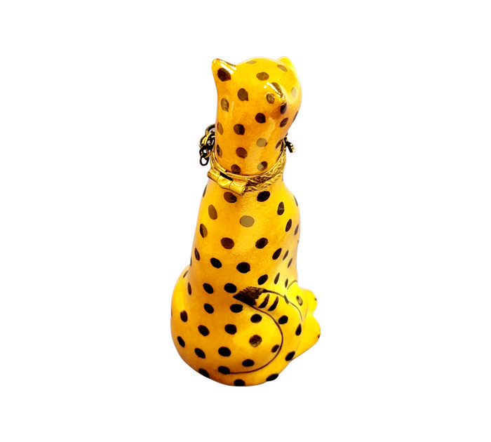 Leopard Limoges Box Figurine Porcelain Limoges French Trinket Box