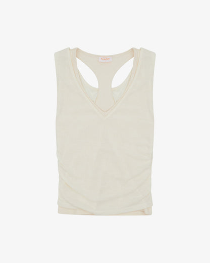 SS LAYERED RACER BACK TANK - Cream