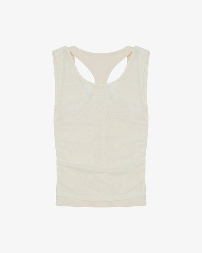 SS LAYERED RACER BACK TANK - Cream