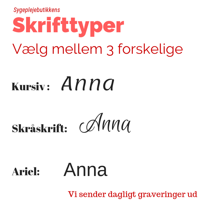 Stål sköterskeklocka med bred länk och gravyr
