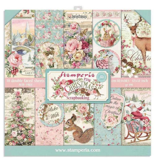 Stamperia 12x12 Paper Pack - Pink Christmas