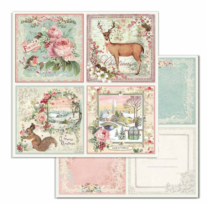 Stamperia 12x12 Paper Pack - Pink Christmas