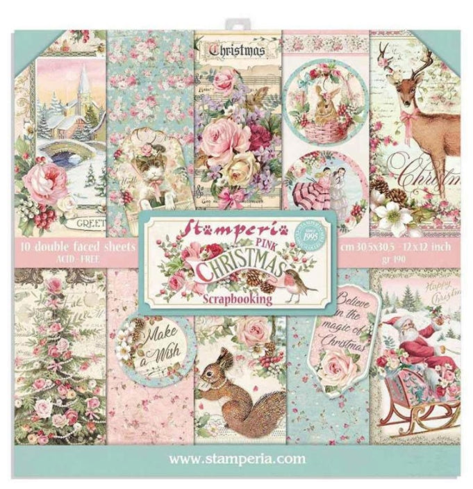 Stamperia 8x8 Paper Pack - Pink Christmas