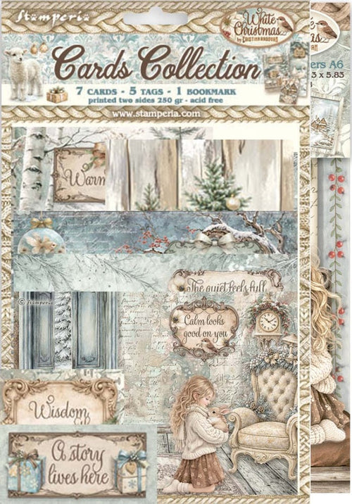 Stamperia White Christmas Cards Collection