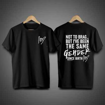 "Straight Since Birth" – Funny Sarcastic Pride Graphic Top - Teezioo