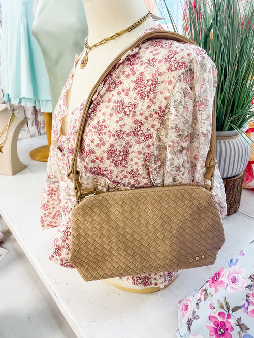 Suede Harper Hobo Shoulder Bag-Oat
