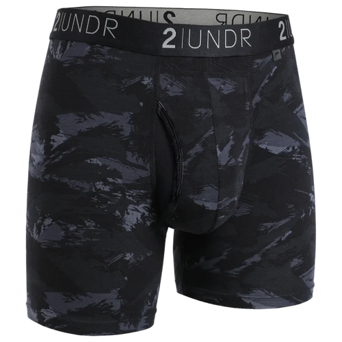 Swing Shift Boxer Brief Long- Black Storm Print