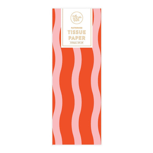 Tangy Red Fussy Stripe Tissue Paper