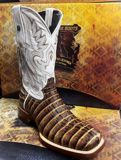 Tanner Mark Men's Imitation Caiman Tail Western Boot in Orix