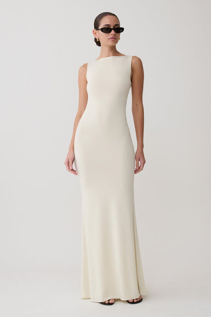 Tarna Sleeveless Slinky Maxi Dress - Bone