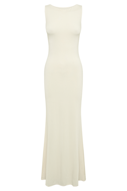 Tarna Sleeveless Slinky Maxi Dress - Bone