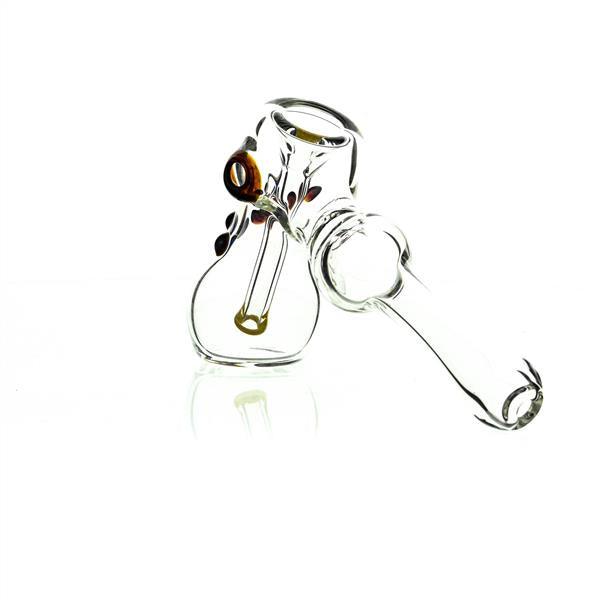 Close-up of Taylor Twompsacks Hammer Amber Yellow glass waterpipe details - Smoke Spot Glass