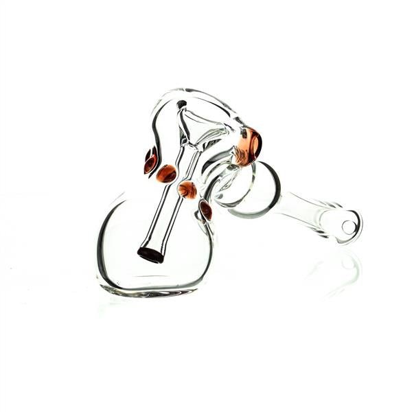 Side view of Taylor Twompsacks Hammer Red glass waterpipe