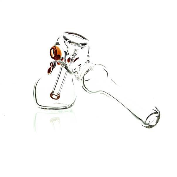 Close-up of Taylor Twompsacks Hammer Red Orange glass waterpipe details