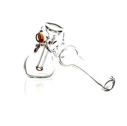 Close-up of Taylor Twompsacks Hammer Red Orange glass waterpipe details