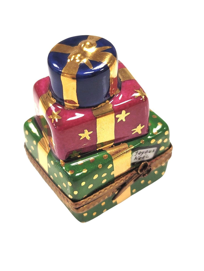 Christmas Teddy Bear Gift Box Porcelain Limoges xmas theme teddy French Trinket Box