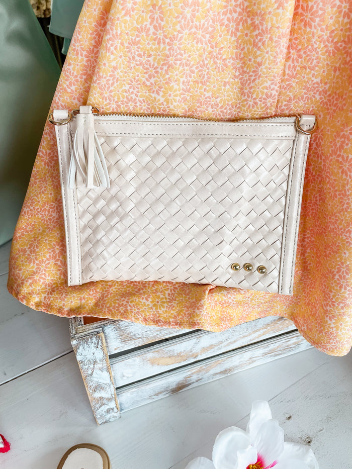 The Cream Veda Woven Crossbody and Clutch Bag