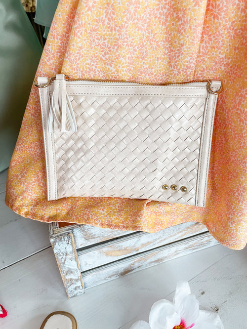 The Cream Veda Woven Crossbody and Clutch Bag