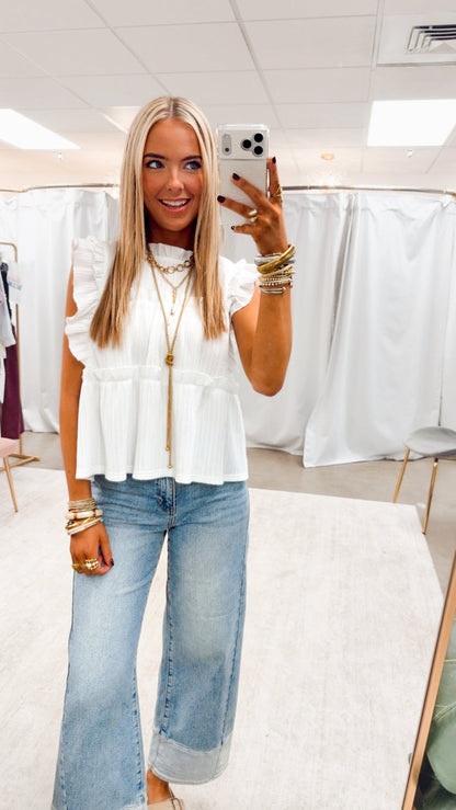 The Kinslee Two Toned Wide Leg Jean