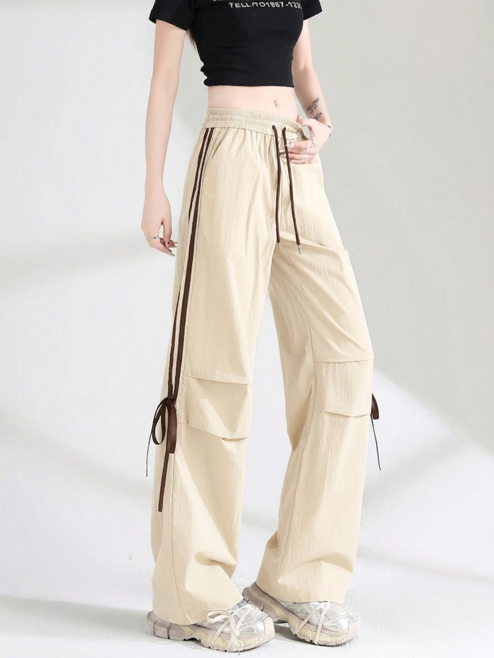 TIE-UP BOW VERSATILE CARGO PANTS