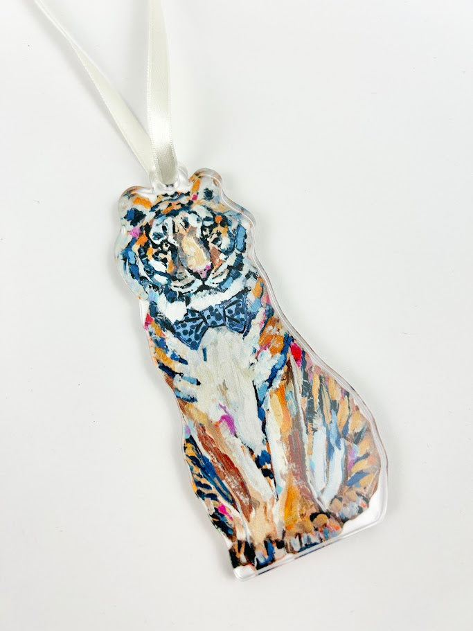 Tiger with Bowtie Acrylic Ornament Home Decor in at Wrapsody
