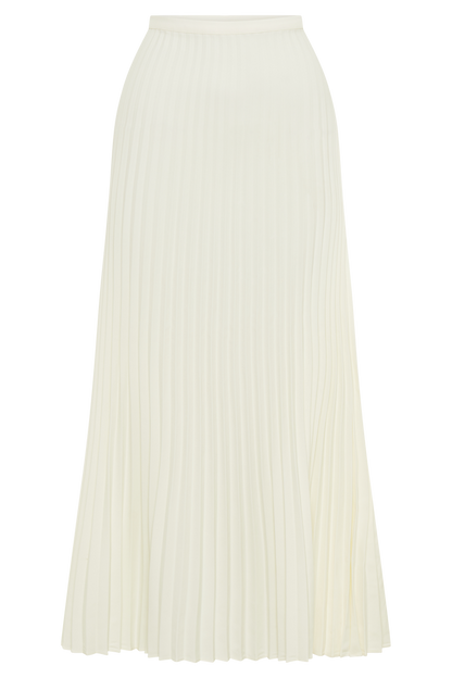 Twyla Pleated Suiting Maxi Skirt - Ivory