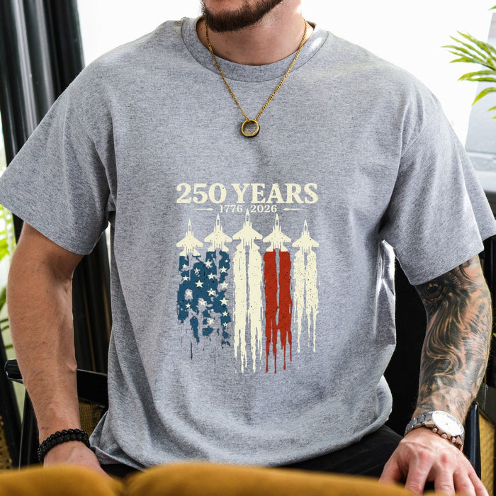 "USA 250th Anniversary" Vintage 1776–2026 T-Shirt – Semiquincentennial Retro Patriotic Cotton Top, Americana Aesthetic Heritage Tee