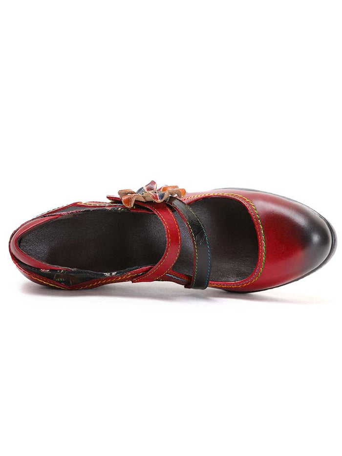 Veda Hand Embossed Leather Shoes