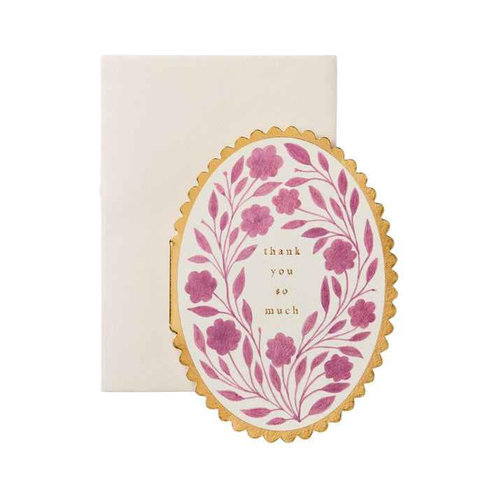 Floral card with 'thank you so much' text on a white background