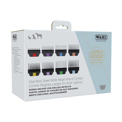 Wahl Stainless Steel Wide Attachment Combs 8 Piece Set