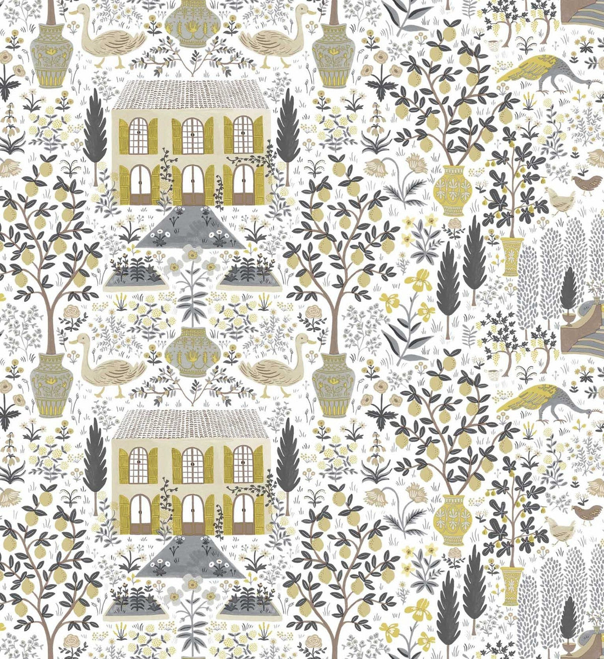 Camont Wallpaper - Linen & Metallic Gold