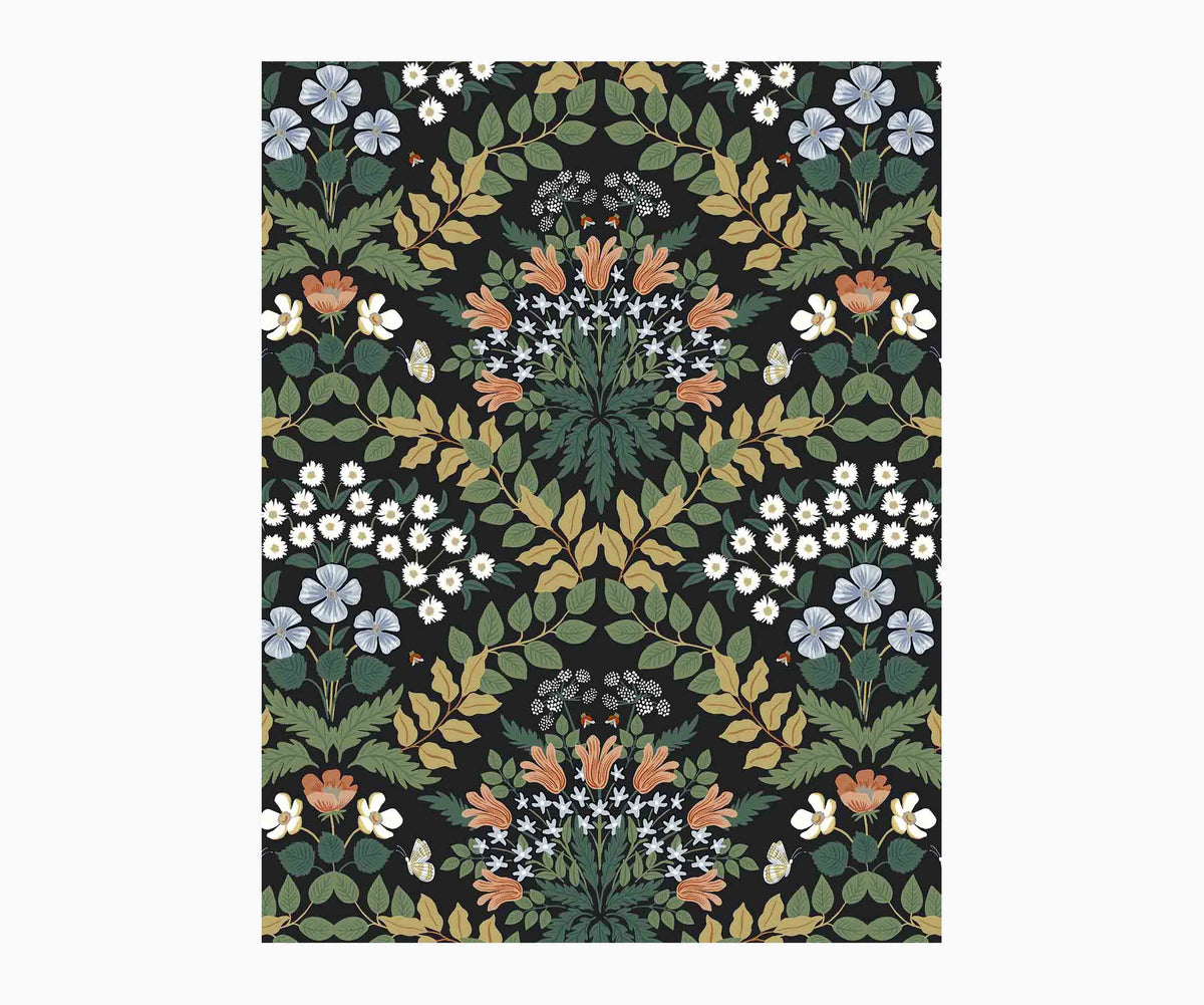 Bramble Wallpaper Sample - Black
