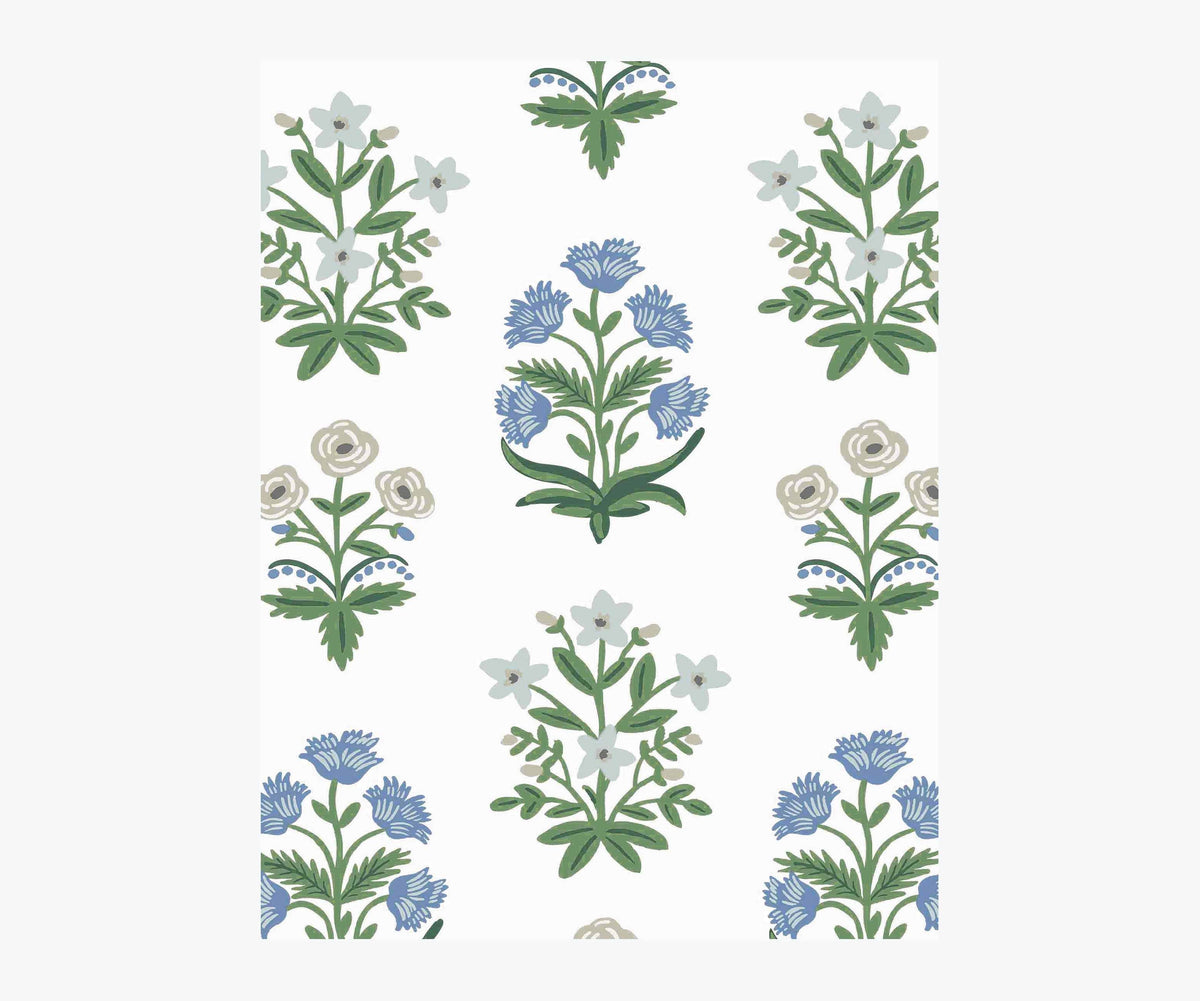 Mughal Rose Wallpaper Sample - Indigo