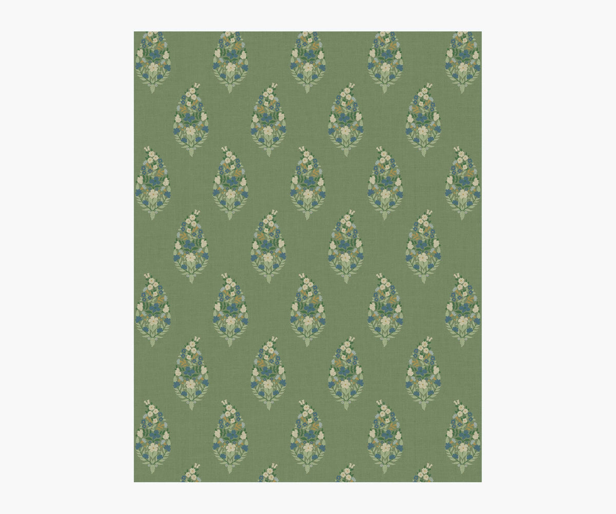 Paisley Wallpaper Sample - Green