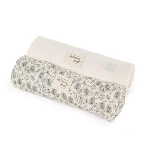Walking Mum - Muslin Square Set - Gala Mint (2 Pack) - Mabel & Fox