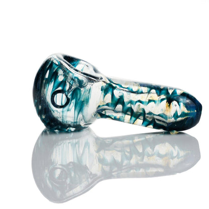 Westie handmade colorful blue green glass spoon pipe - Smoke Spot