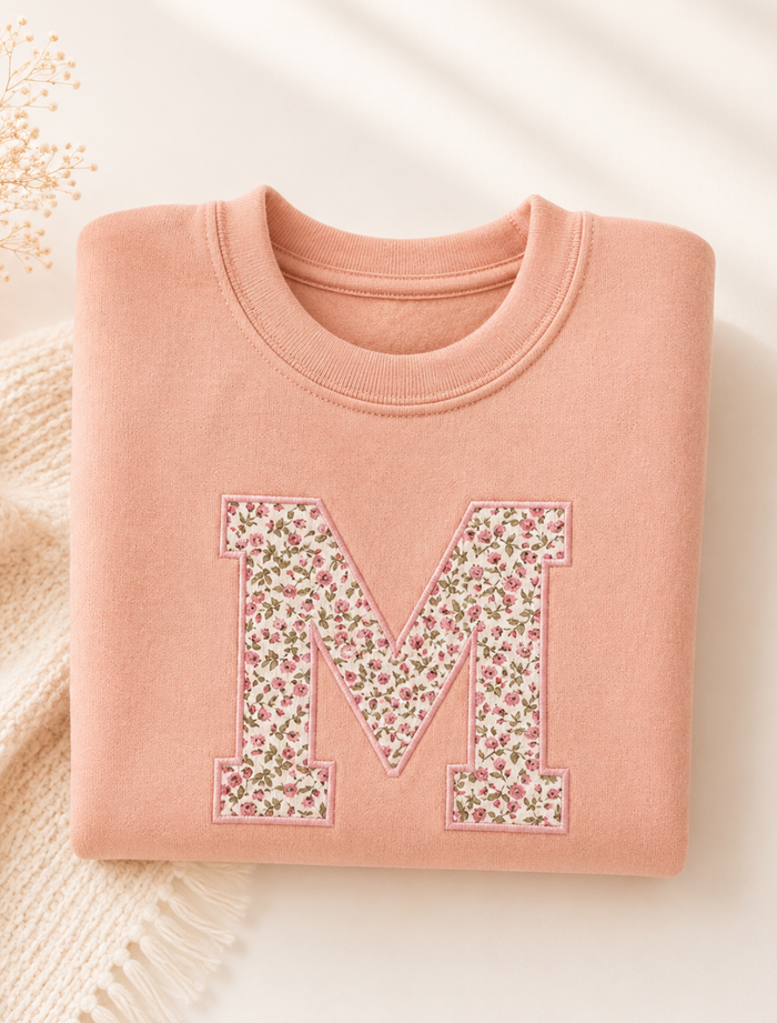 White Applique Initial Jumper