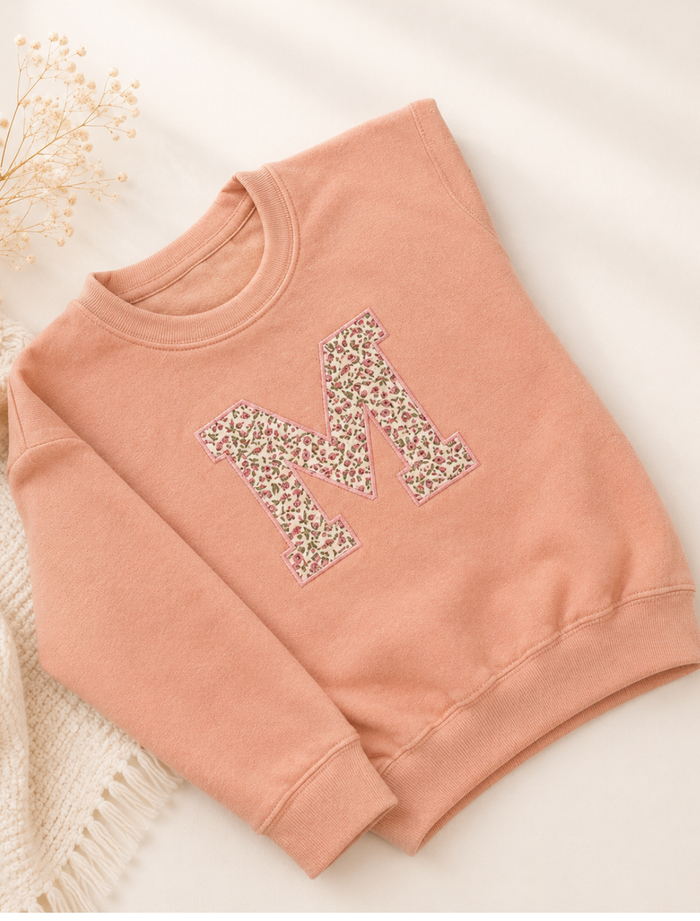 White Applique Initial Jumper