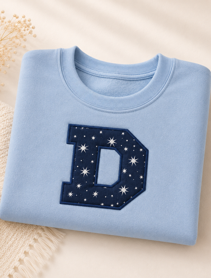 White Applique Initial Jumper