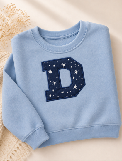 White Applique Initial Jumper