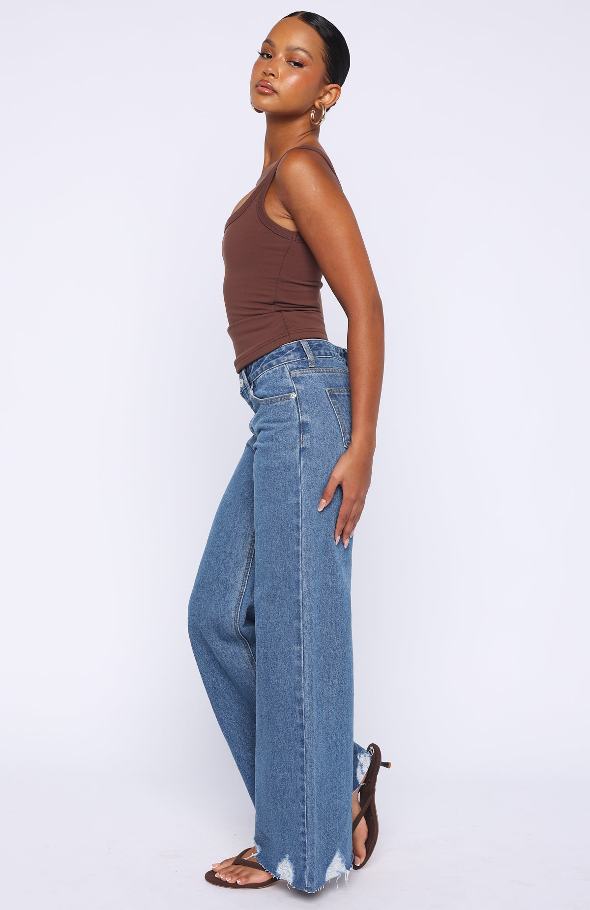 Big City Dreams Mid Rise Wide Leg Jeans Admiral Blue