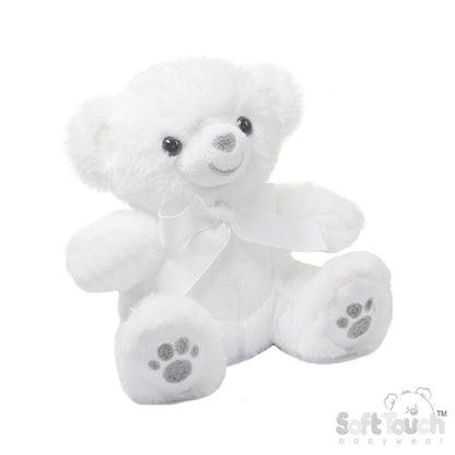 WHITE TEDDY BEAR W/PAWS - 15 CM (PK6) TB115-W