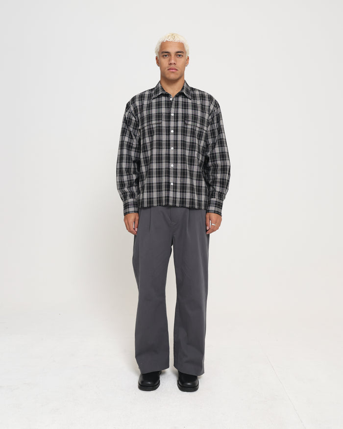 WIDE LEG DRESS PANT - Charcoal