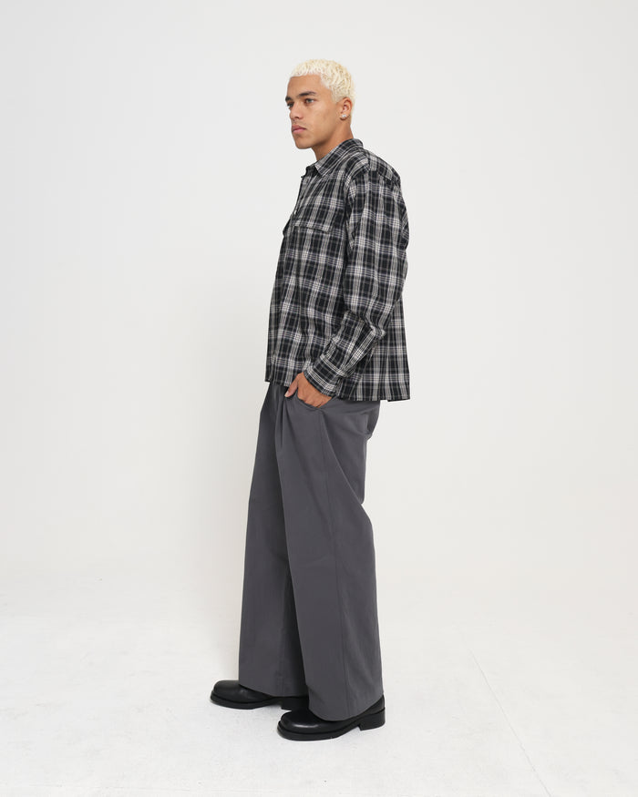 WIDE LEG DRESS PANT - Charcoal