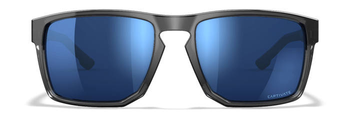 Gloss Crystal Grey Frame with CAPTIVATE Polarized Blue Mirror Lenses