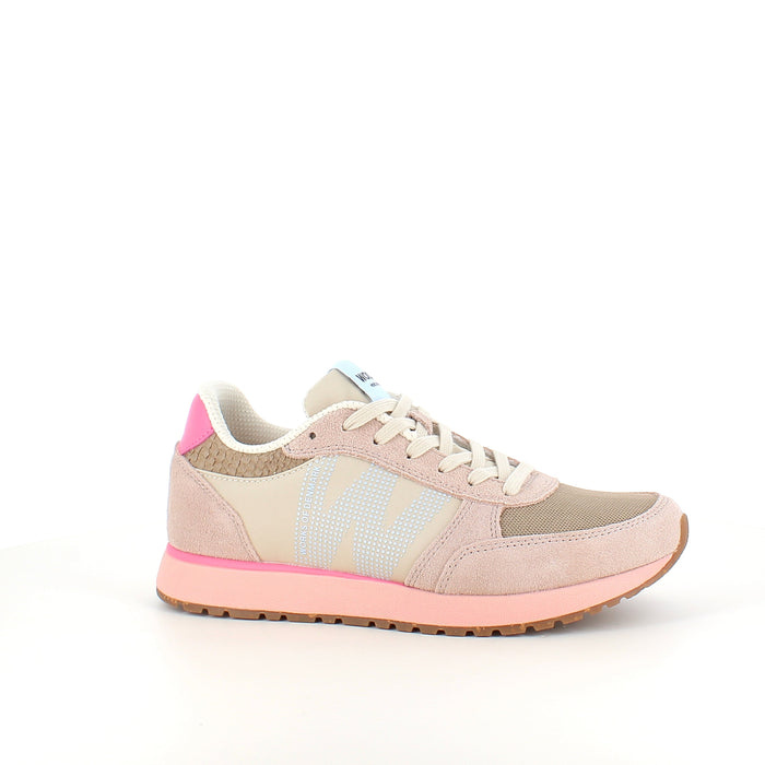 WODEN Ronja – Ivory/Blush | Komfortabel lädersneaker med korksula